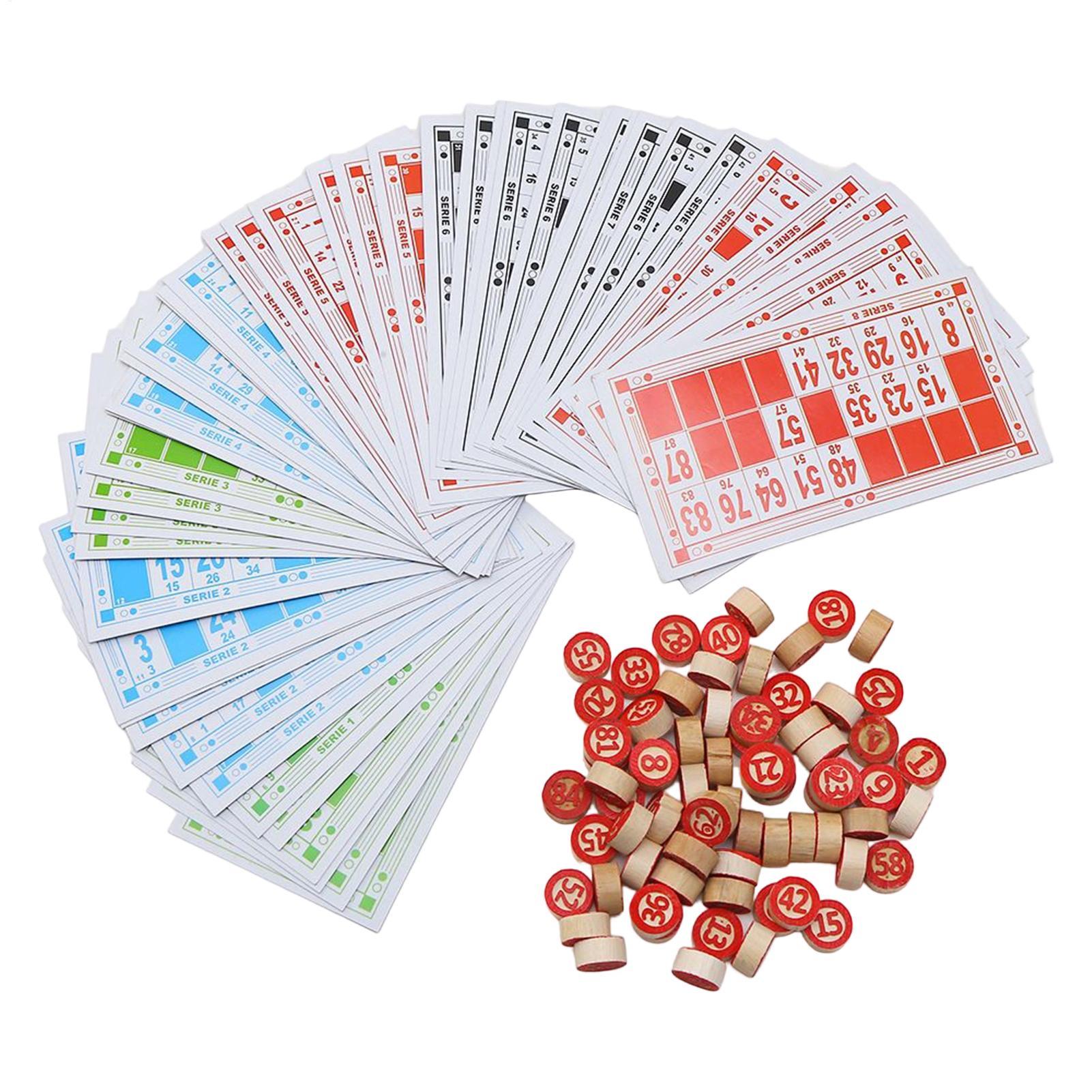 Party Games Bingo - ชุดเกมบิงโกไม้โบราณ พร้อมการ์ดพิมพ์ขนาดใหญ่ กิจกรรมสนุกๆ สำหรับครอบครัว งานปาร์ตี้ เด็กๆ