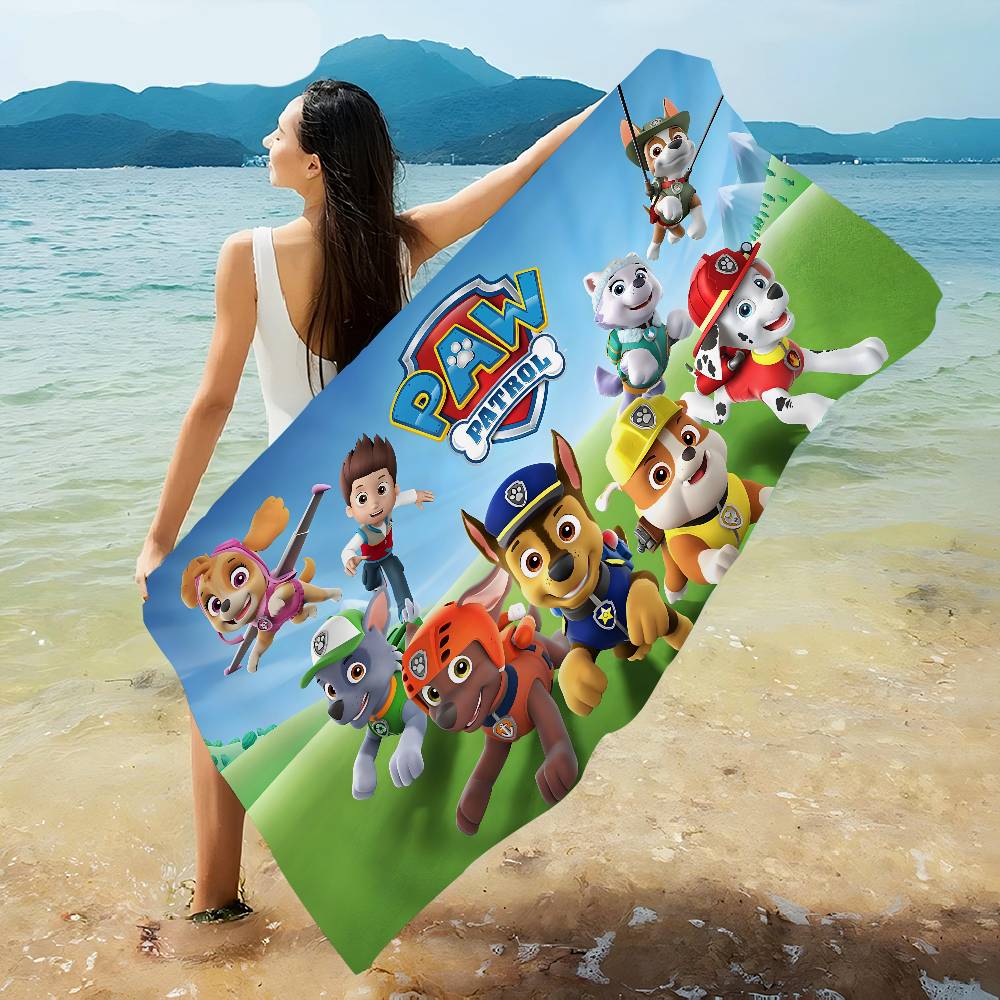 Washer Toss Set - การ์ตูนพี-พาโทรลสุนัขน่ารักอะนิเมะชายหาดว่ายน้ำผ้าขนหนูผ้าเช็ดตัวแบบนุ่มดูดซับได้ดีของขวัญสำหรับเด็กสำหรับเด็กท่องเที่ยวแคมป์ปิ้งยิม