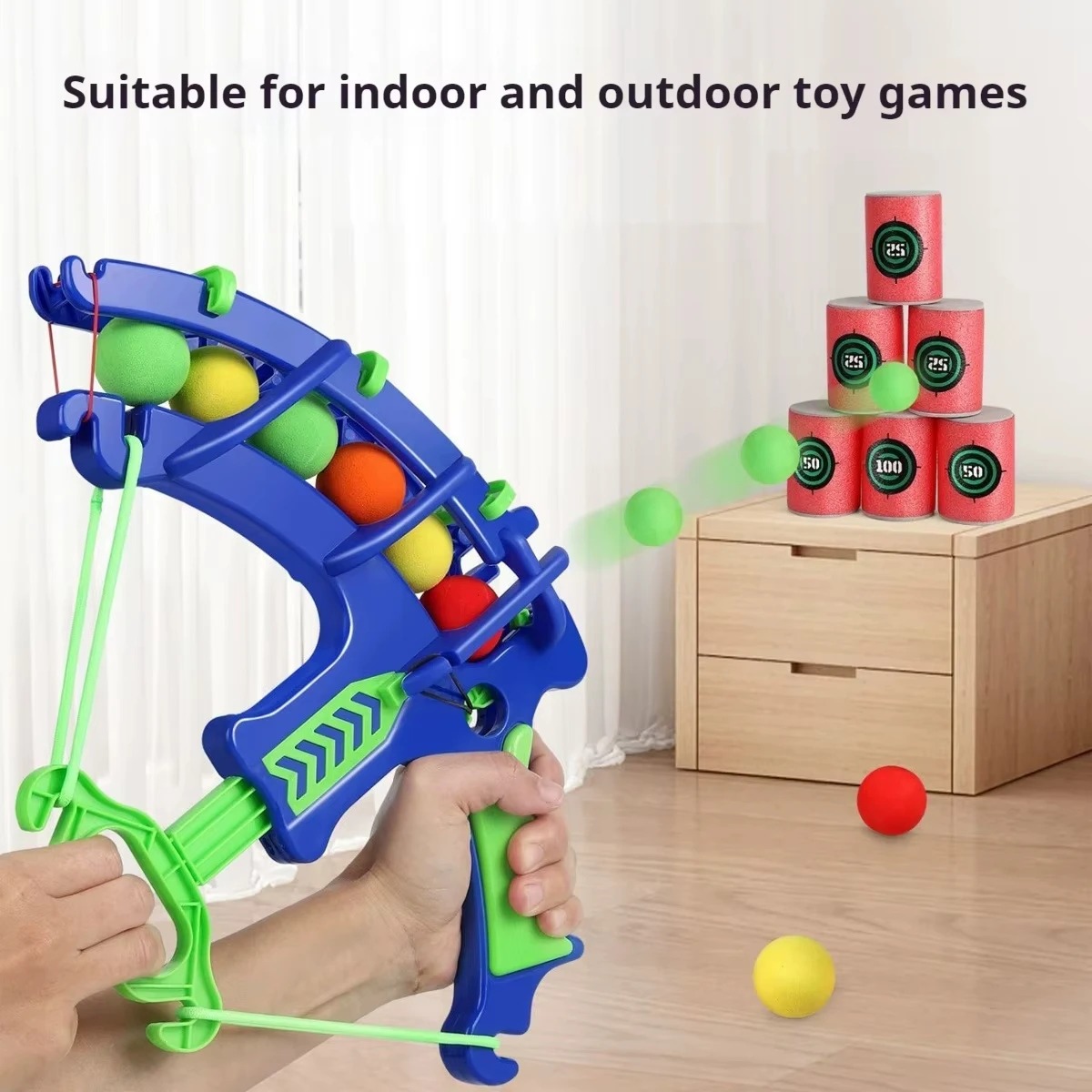 Party Games Kids Outdoor - ปืนยิงฟองสบู่แบบอัตโนมัติ ของเล่นเด็ก ลูกบอลนิ่ม ของเล่นกีฬา ยิงเป้า ปืนยิงฟองสบู่