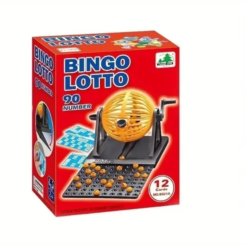 Party Games Bingo - ชุดเกมบิงโกสุดหรูพร้อมกรง เครื่องจับรางวัลบิงโก ชิปขนาดเล็ก เหมาะสำหรับเล่นสนุกในงานปาร์ตี้ครอบครัว