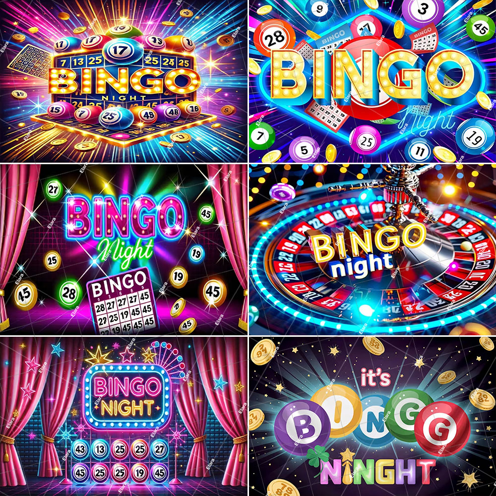 Party Games Bingo - อุปกรณ์จัดงานปาร์ตี้บิงโก 1 ชิ้น ลูกบอลรางวัล บัตรเวลาเกม ภาพพื้นหลังสำหรับตกแต่งห้องนั่งเล่นและห้องนอน