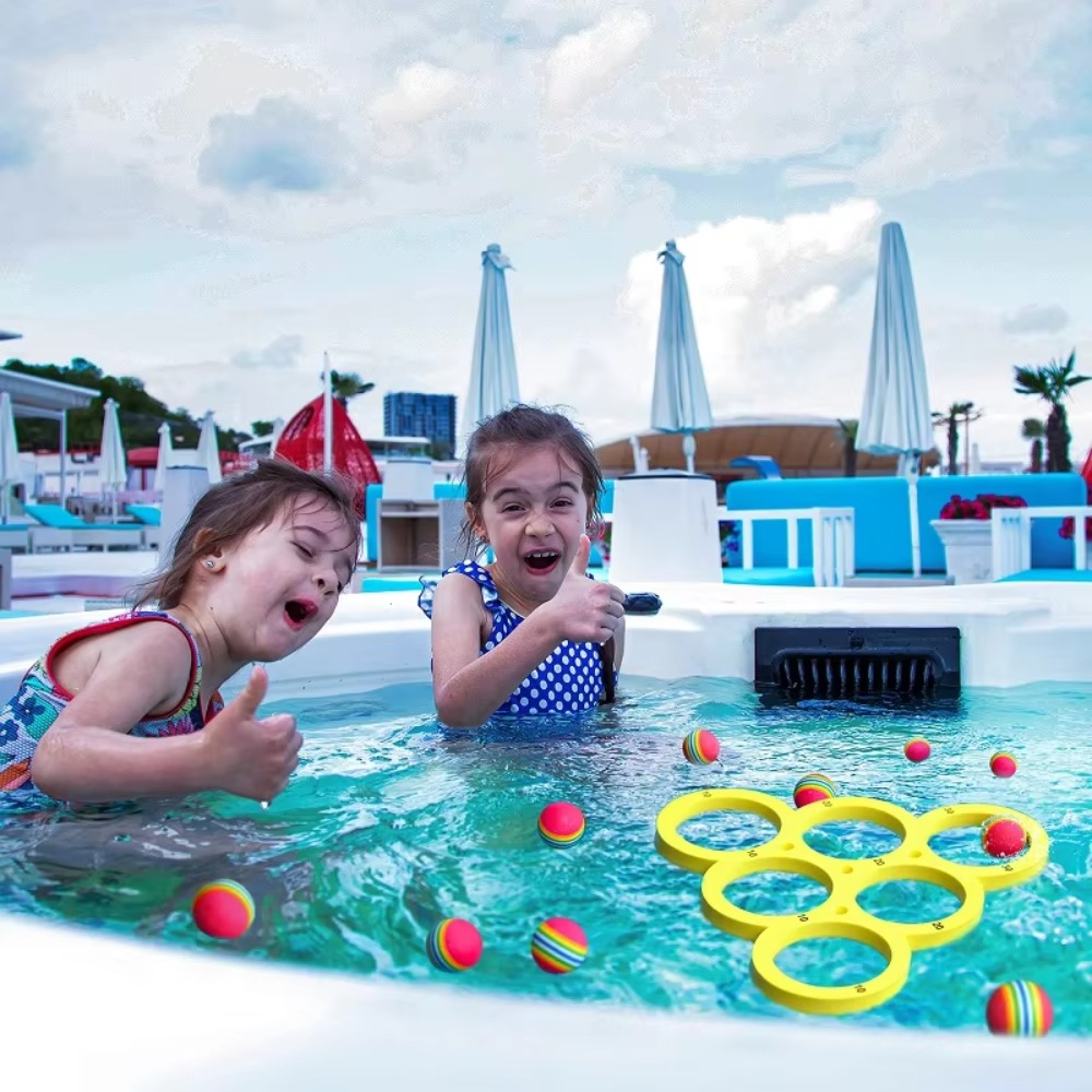เกมโยนห่วงลอยน้ำพร้อมลูกบอลสำห - Party Games Kids Outdoor บทวิจารณ์และราคา