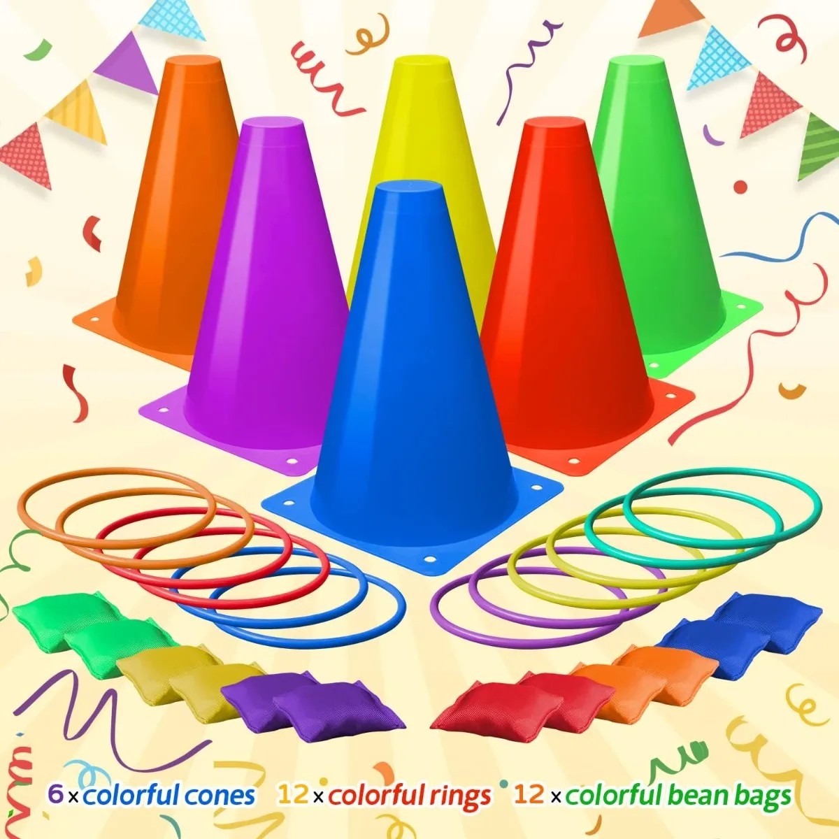 3 ใน 1 พลาสติก Cones Bean กระเ - Party Games Kids Outdoor บทวิจารณ์และราคา